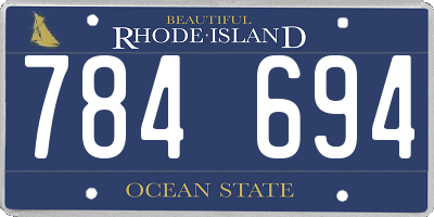 RI license plate 784694