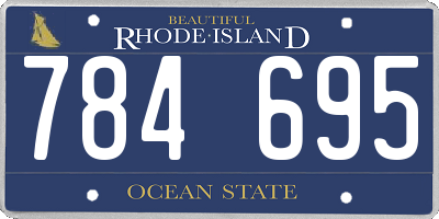 RI license plate 784695