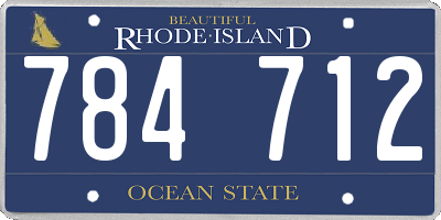 RI license plate 784712