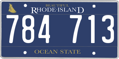 RI license plate 784713