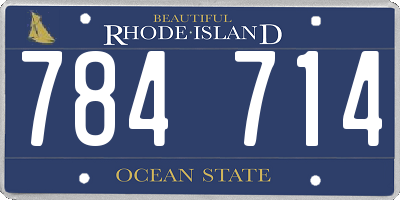 RI license plate 784714