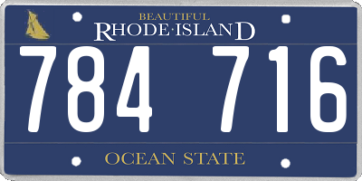 RI license plate 784716