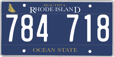 RI license plate 784718