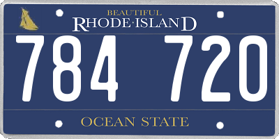 RI license plate 784720