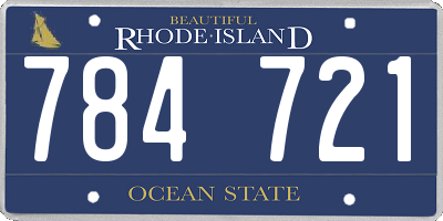 RI license plate 784721