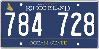 RI license plate 784728
