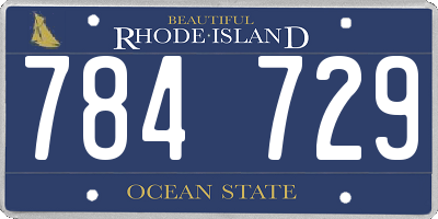 RI license plate 784729