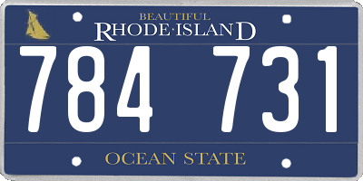 RI license plate 784731