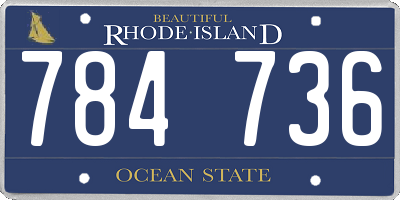 RI license plate 784736