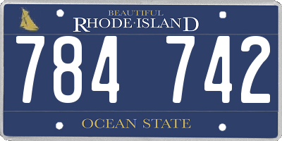 RI license plate 784742