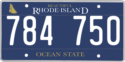 RI license plate 784750