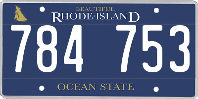 RI license plate 784753