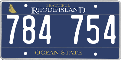 RI license plate 784754
