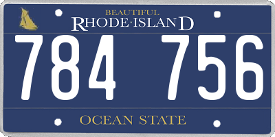 RI license plate 784756