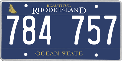 RI license plate 784757