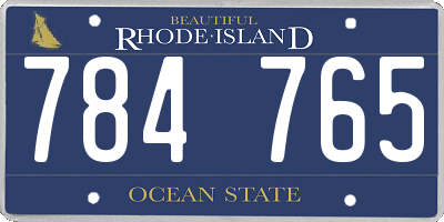 RI license plate 784765