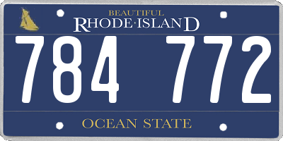 RI license plate 784772