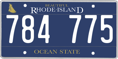 RI license plate 784775