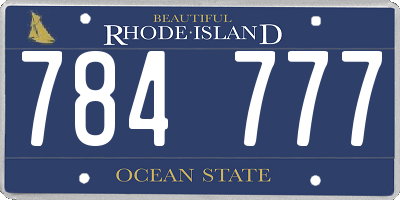 RI license plate 784777