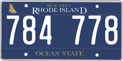 RI license plate 784778