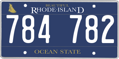RI license plate 784782