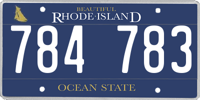 RI license plate 784783