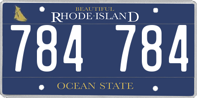 RI license plate 784784
