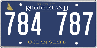 RI license plate 784787