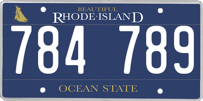 RI license plate 784789