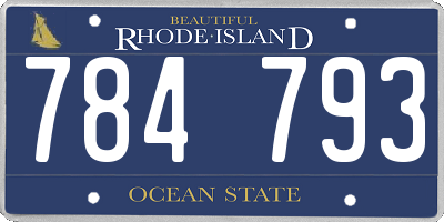 RI license plate 784793