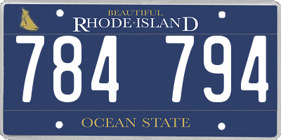 RI license plate 784794