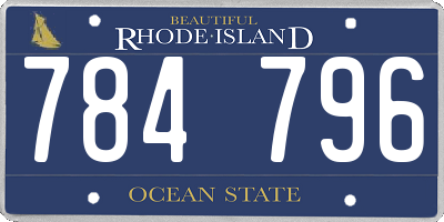 RI license plate 784796