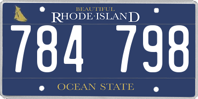 RI license plate 784798