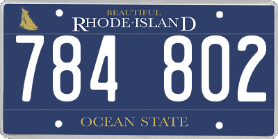 RI license plate 784802