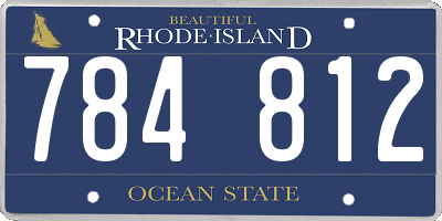 RI license plate 784812