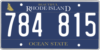 RI license plate 784815