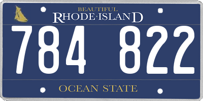 RI license plate 784822