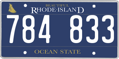 RI license plate 784833