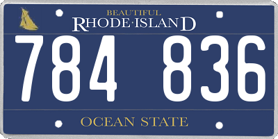 RI license plate 784836