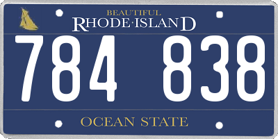 RI license plate 784838