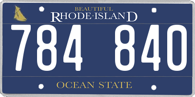 RI license plate 784840