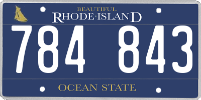 RI license plate 784843