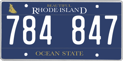 RI license plate 784847
