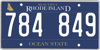 RI license plate 784849