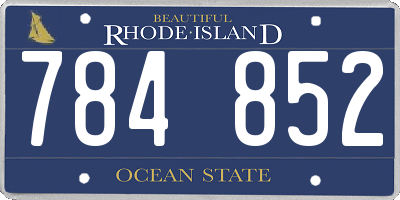 RI license plate 784852