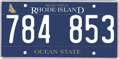 RI license plate 784853