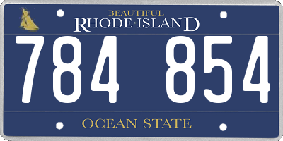 RI license plate 784854