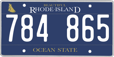 RI license plate 784865