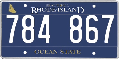 RI license plate 784867