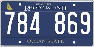 RI license plate 784869